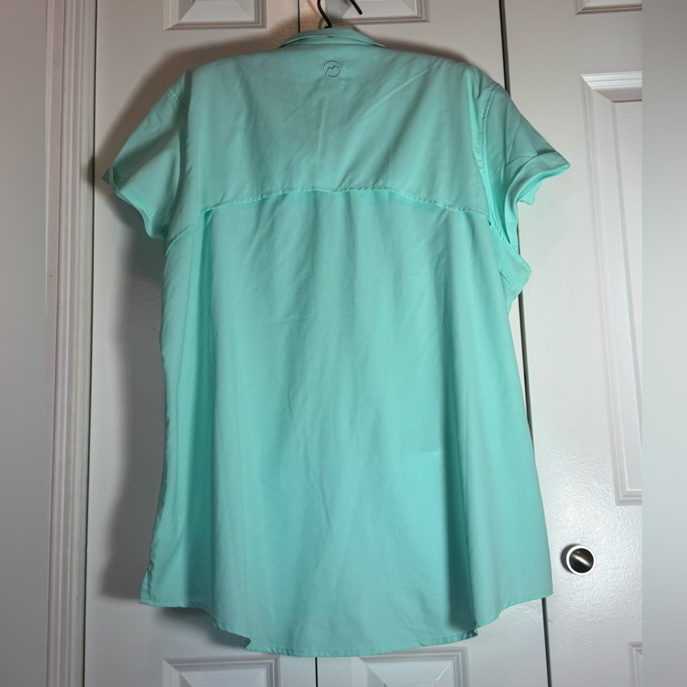 Magellan Women’s 3X Aqua Fishing Shirt Moisture Wicking Button Front Top - Picture 6 of 7